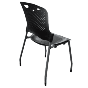 Gallery Used 22"W Echo Collection Stacking Chair in Black W/ Silver Frame