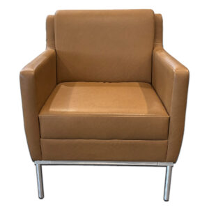 Gallery Used Dess Lounge Chair – Whisky Upholstery & Metal Frame