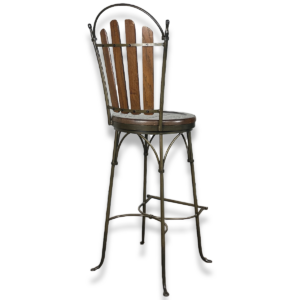 Gallery Used Traditional Wooden Swivel Stool W/ Metal Frame - 48" H
