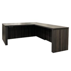 Gallery Safco Aberdeen Height Adjustable L-Shape Desk In Gray Steel Laminate