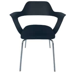 Gallery Black Guest Chair W/Upholstered Cushion Seat