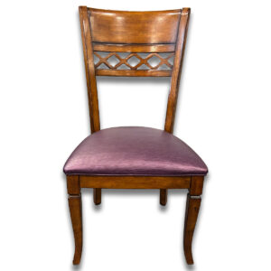 Gallery Used Traditional Cherry Guest Chair – Purple Vinyl Seat