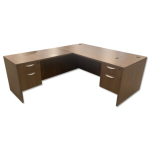 Gallery Used 71" W L-Shaped Desk In Walnut - Left Hand Return