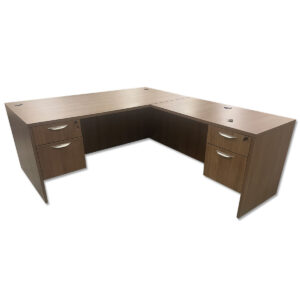 Gallery Used 71" W L-Shaped Desk In Walnut - Right Hand Return