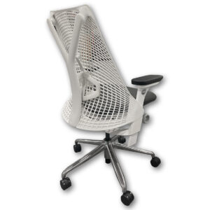 Gallery Used Herman Miller Sayl Task Chair - Dark Grey Seat - White Frame