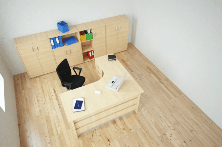 Modular Office furniture with laptop on table